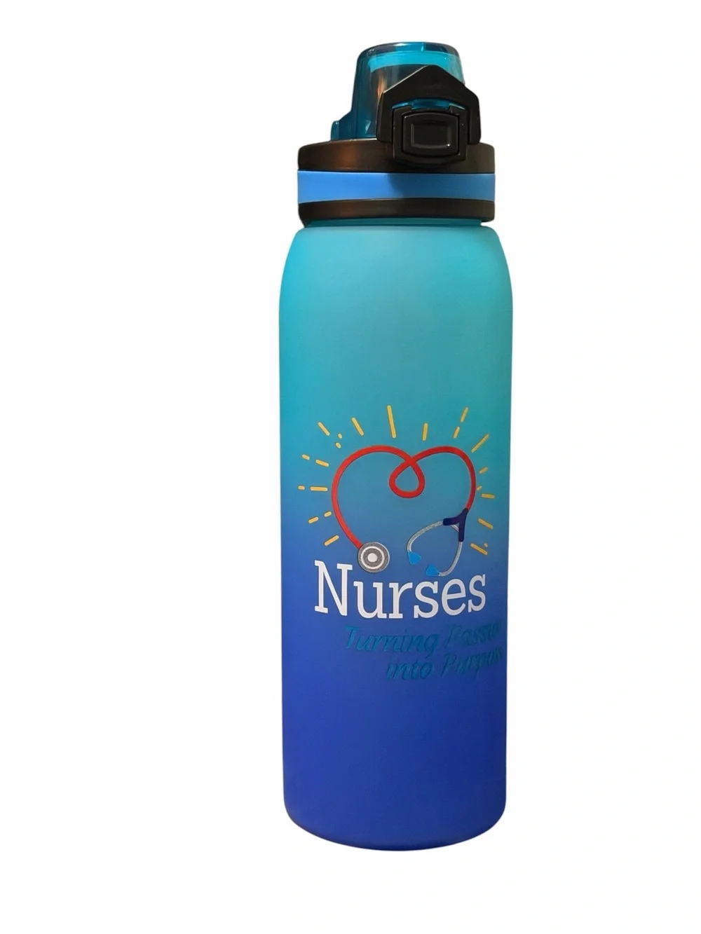 Nurses Gradient Blue Water Bottle - Medical Appreciation